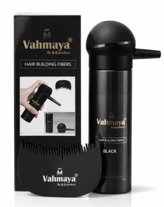 HAIR FIBERS KIT (APPLICATOR+COMB) HF01 | Includes Spray Applicator, Hairline Comb Included, Thinning Hair Coverage, Brown Shade, 25g Capacity-image-5