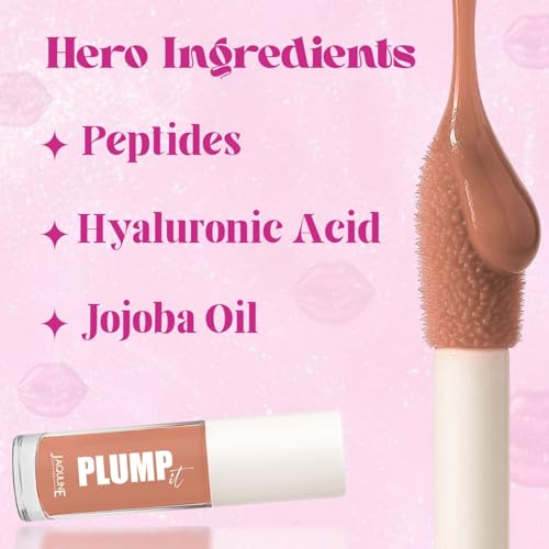 Image of JAQULINE USA PLUMPit Lip Plumper Volumizer | Adds Volume & Hydration | Lightweight, Non-Sticky Formula | Soft Peach Shade | Smooth Application - Nude Nuance 02, 3.5ml
