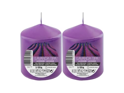 Panda Home Vela Taco Perfumada Antitabaco, 46 Horas de Duración, Velas Aromáticas Antitabaco 140g – -7X5.7CM-2 Unidades-Lavanda