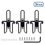 SKOLOO Bicycle Water Bottle Cages, 3 Packs Standard Lightweight Aluminum Cycling Mountain Bike Dirt Bike Bottle Holder Carrier Rack, Black