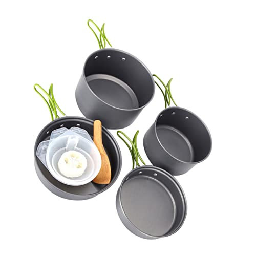 Mipcase Outdoor Cooking Accessory Kit 2-3 Person Camping Cookware Non-Stick Pot Skillet Set