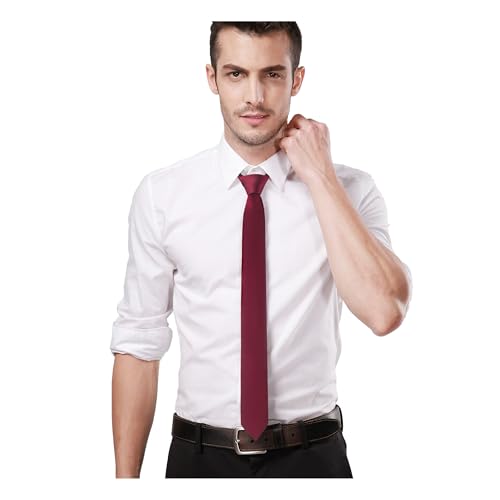 Image of Landisun Black Tie Men Women Solid Skinny Ties Slim Ties Satin Tie