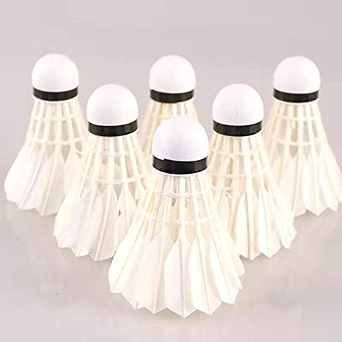 OUDE 12-Pack White Goose Feather Badminton Shuttlecocks with High Stability and Durability,High Speed Badminton Birdies Balls Model 300