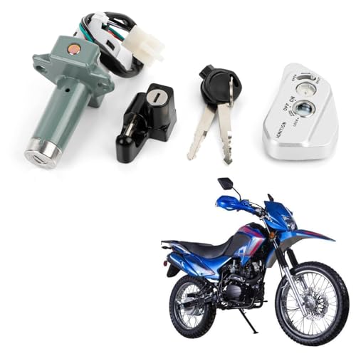 PSLER - Ignition Key Switch Set for Hawk 250, PSLER Motorcycle Ignition Key Switch Kit for Hawk 250 250cc and TBR 7