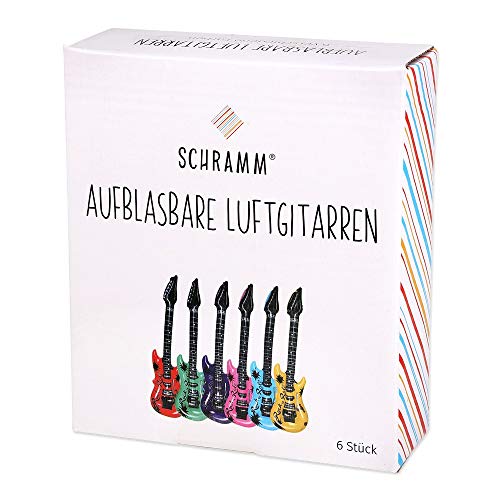 Schramm® 6 Piezas de Guitarras de Aire de Color 100cm en 6 Colores Air Guitar Air Guitar Inflable 6-Pack