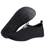 [Formemory] マリンシューズ メンズ レディース マリンシューズ キッズ 水陸両用 フィットネスシューズ アクアシューズ ウォーターシューズ 柔らか 速乾 軽量 ゴム靴底 折りたたみ ヨガ シュノーケリング 男女兼用 五色 (ブラック, 大人, 23.5 cm, 数値, 日本の靴のサイズ寸法)