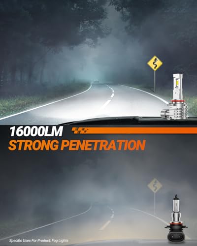 Image of SEALIGHT 9145 H10 LED Fog Light Bulbs 16000LM Brightness, 9140 9145 Fog Lights LED 6000K White Strong Penetration, 2025 Upgrade Liquid-cooled Copper Tubing H10 Fog Lights, Pack of 2