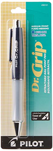 Pilot Dr. Grip Refillable & Retractable Ballpoint Pen, Medium Point, Navy Barrel, Blue Ink, Single Pen (36101) #TOP1