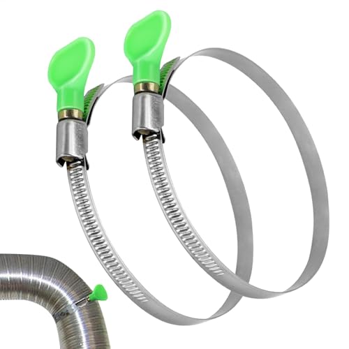 Abrazadera para conductos,Abrazadera de ventilación para secadora - 2 abrazaderas de manguera de acero inoxidable | Ajustable de 3,5 a 4,3 pulgadas, abrazadera de recolección de polvo para plomada aut