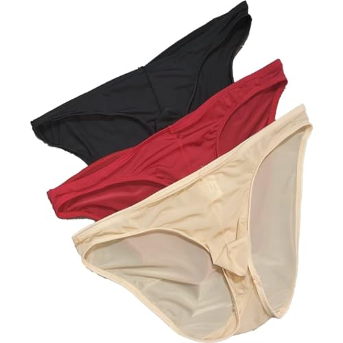 Men's Triangle Underwear Ice Silk Low Waist Ultra Thin Bikinis