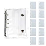 JINGYOU シール帳 手帳 シールバインダー 透明 クリア m5 はがせる 女の子 厚め カード収納 小物整理 ギフト (クリア)