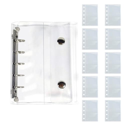 JINGYOU シール帳 手帳 シールバインダー 透明 クリア m5 はがせる 女の子 厚め カード収納 小物整理 ギフト (クリア)