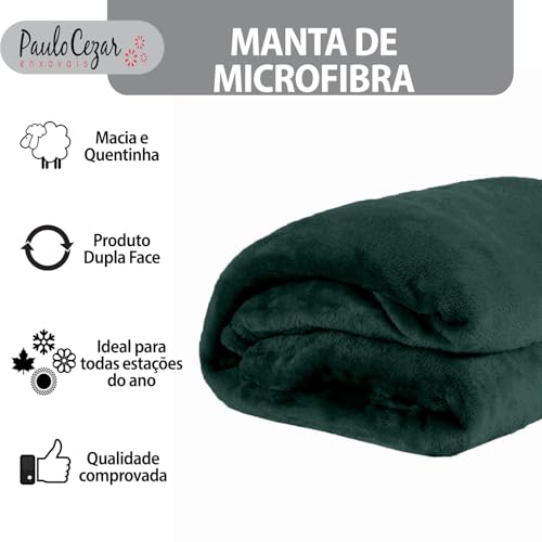 Cobertor Casal Manta Microfibra Fleece 01 Peça Verde