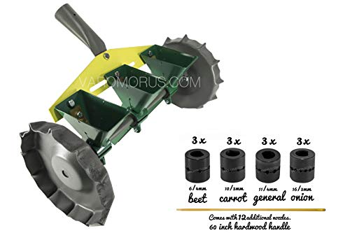 Varomorus Garden Metal Precision Seeder Vegetable 2-Row Manual Planter Sowing Small Seeds