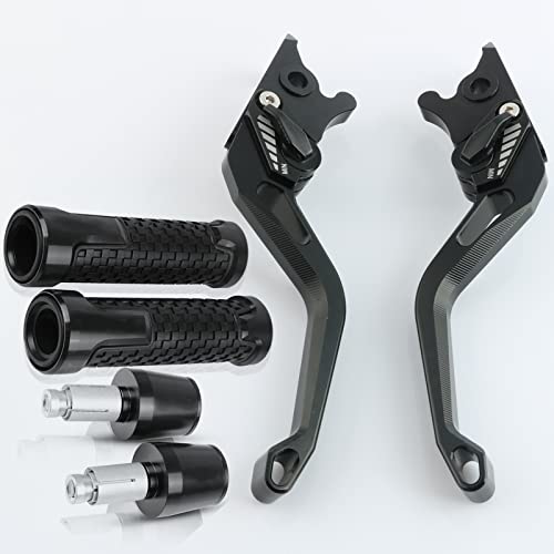 Motorrad Bremskupplungshebel Einstellbares Motorrad Lenker Zubehör 3D Rhombus CNC Mit Für DUCATI SCRAMBLER CAFE RACER 2019 2020 Kompatible(Schwarz)