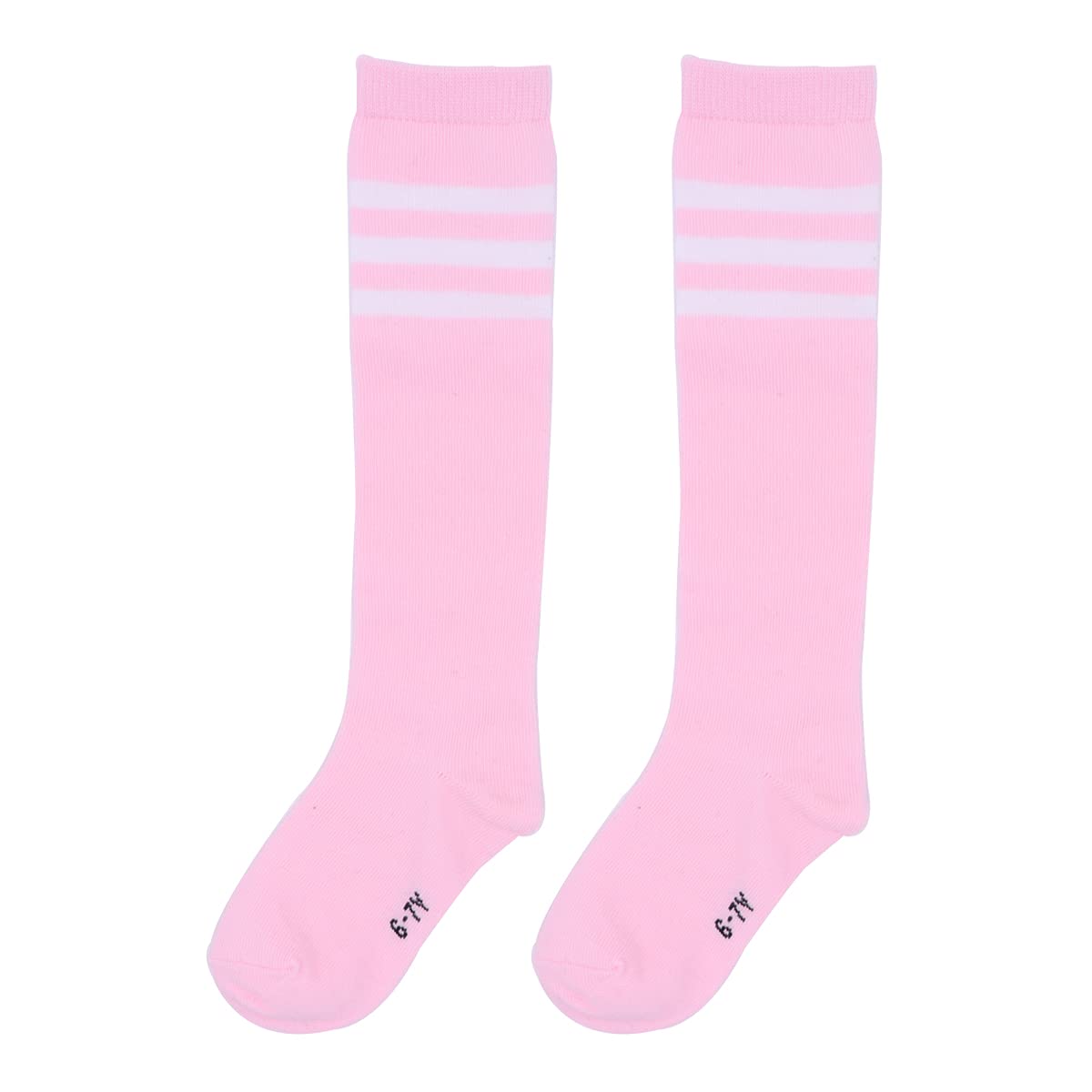 Flyusa FZBNSRKO 1 Pair Toddlers Girls Boys Cotton Bootie Knee High Long Soccer Socks Team Socks for Kids 6-7 Years Old-image-19