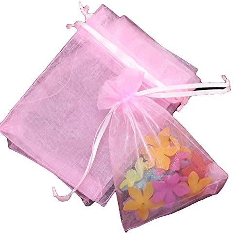 100 Stück Organzasäckchen 7x9cm, Netzbeutel Klein Kordelzug Geschenkbeutel Schmuck Lippenstift Süßigkeitenbeutel Hochzeitsgeschenkbeutel Cover