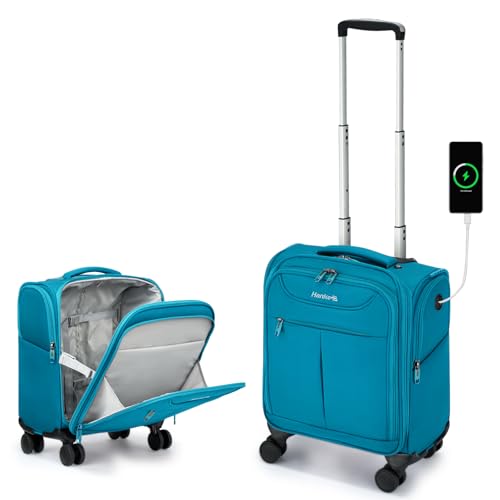 [Hanke] キャリーバッグ 機内持ち込み 静音 4輪 上開き 容量25L スーツケース ss Miniサイズ 14型PC対応 1～2泊 ビジネス 小型 (マリンブルー)