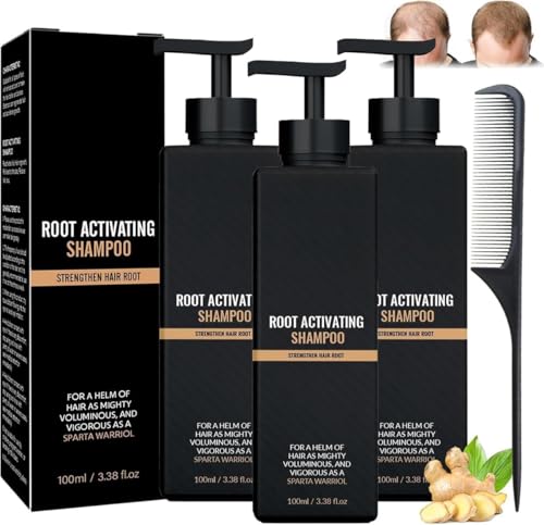 Root Activator Shampoo Mane Root Activator Shampoo Hair Regrowth Shampoos Hair Loss Thickening Shampoos Promotes Hair Growth (3 Pcs)
