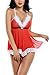Avidlove Womens Lingerie Red Babydolls Chemises Set XL