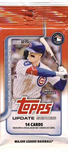 2025 Topps Update Baseball HUGE Factory Sealed Retail Foil Pack with (14) Brand New Mint Cards! Look for Autos Relics Rookies Parallels Inserts & Retail Exclusive HOLO PARALLELS!