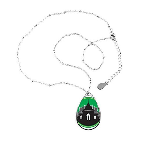 Collier pendentif Thailande goutte bijoux traditionnels culture temple et chaine