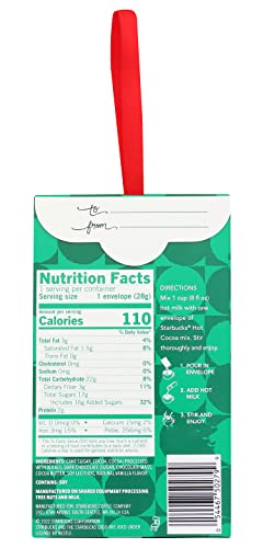 Starbucks Hot Cocoa Mix Ornament, Double Chocolate Hot Cocoa, Real Dark Chocolate & Rich Cocoa, Holiday Hanging Ornament Hot Cocoa Mix Packet, 1-Ounce (Pack Of 3) #TOP4