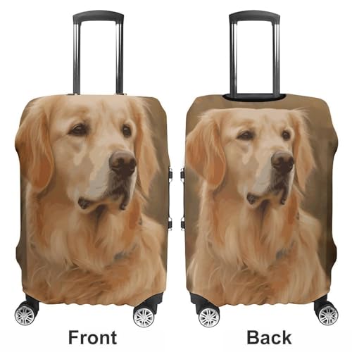 Golden Retriever Luggage Cover, Washable Elastic Suitcase Cover Protector Fit 18-32 Inch Luggage3