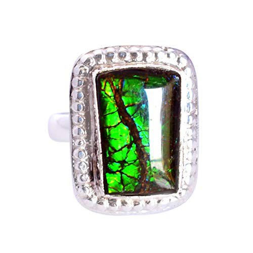 Bijoux ammolite en argent 925 une bague d'exception façonnée à la main