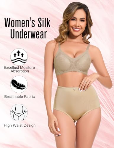 4Pack Women's High-Waist Light Tummy Control Girdle Panties Full Coverage Underwear Ladies Panties for Women2