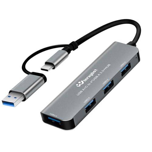 Image of USB hub Splitter for Laptop,USB hub 1to4,USB 3.0 Splitter USB c hub,3.0 HUB Port Expander (USB 3.0 HUB-Silver)