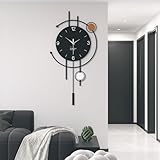 【Größe und Farbe】Die gesamte Wanduhr ist schwarz, mit einem schwarzen Rahmen und einem schwarzen Zifferblatt, ergänzt durch weiße und braune Zierringe. Das Design ist schlicht und elegant und passt zu verschiedenen Einrichtungsstilen. Darüber hinaus bieten wir zwei Größen von Wanduhren zur Auswahl an: Größe S: 35 × 70 cm und Größe L: 41 × 84 cm. Sie können die passende Größe entsprechend der Größe Ihrer Wand auswählen.