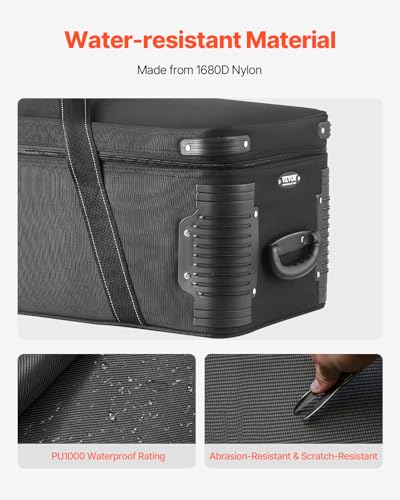 Image of VEVOR Studio Equipment Trolley Case, 51.57 x 14.37 x 14.96 in / 131 x 36.5 x 38 cm, Rolling Camera Bag, Carrying Bag with Wheels Straps Padded Compartment Handle, for Light Stands, Tripods, Telescopes