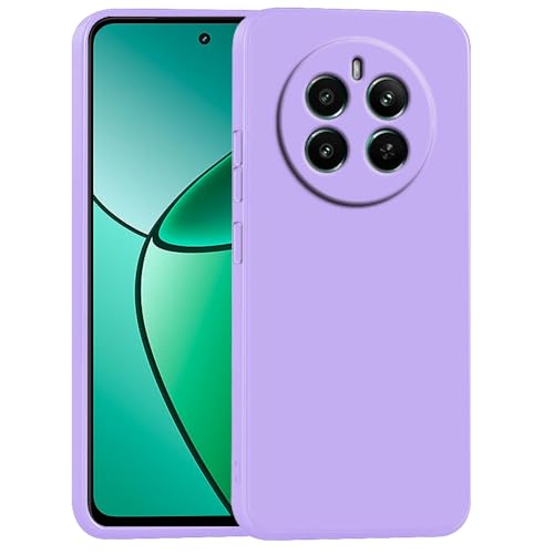 Image of Back Cover | Full Camera Protection | Premium Liquid Silicon Case | Flexible Bumper Case for Realme 12 Plus 5G / P1 5G / Narzo 70 5G / 70 Pro 5G (Purple)