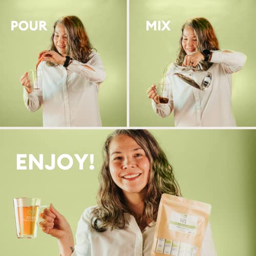 Cusa Tea & Coffee | Premium Instant Jasmine Green Tea With Real Fruit & Spices | Organic Leaves Drink Mix Packets | Hot Or Iced Tea (10 Single Servings) #TOP2