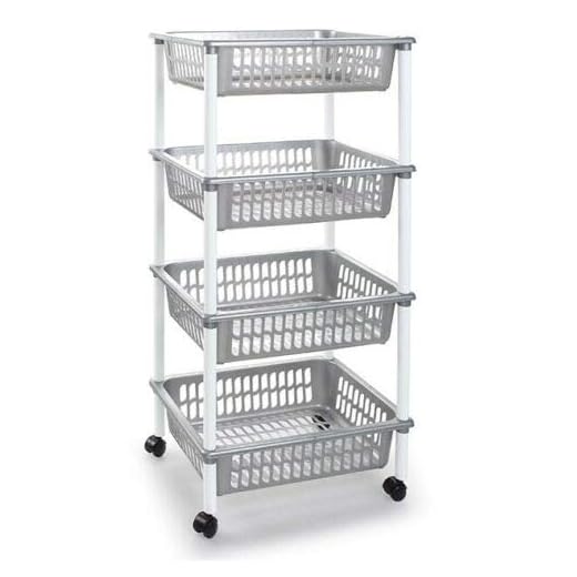 Plastic Forte 4073, Gris con Blanco, 40 x 30 x 85 cm