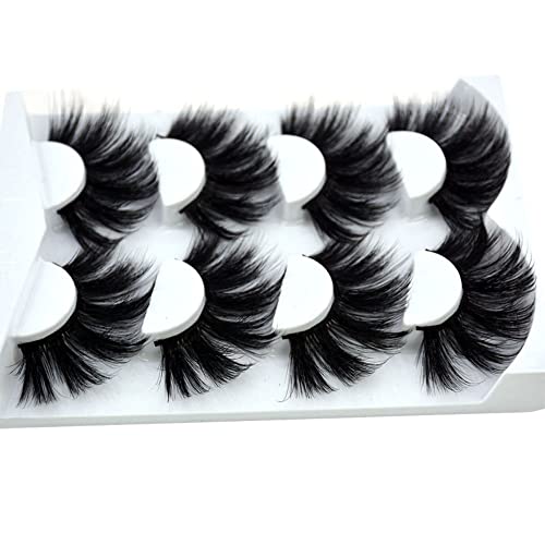 Hbzgtlad New 4 Pairs 3D Mink Hair False Eyelashes Criss-Cross Wispy Cross Fluffy Length 25Mm Lashes Extension Handmade Eye Makeup Tools (Mdr-5) #TOP4