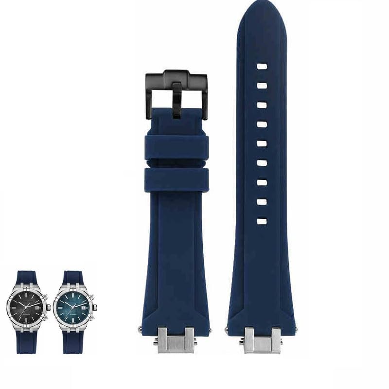 Bracelet en caoutchouc bleu pour Maurice Lacroix Aikon AI6058 de haute finition