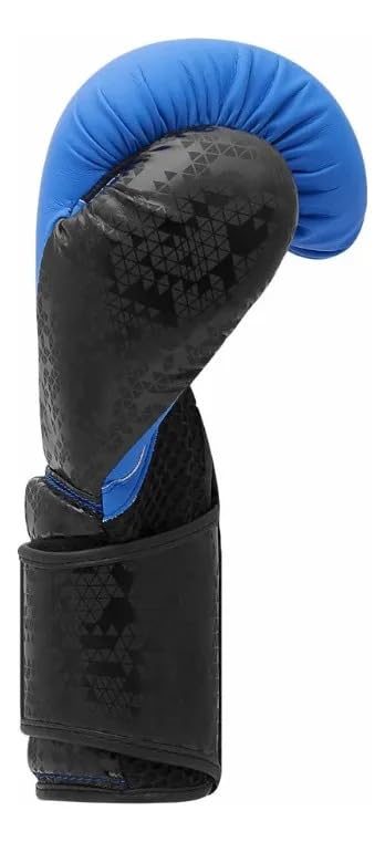 Adidas Combat 50 Boxing Gloves, Training, Sparring, Boxing Bag Workouts, for Men, Women, Kids, PU, Strap Provides Wrist Support, Hook, Punch (Bright Blue/Black, 16 oz) 2
