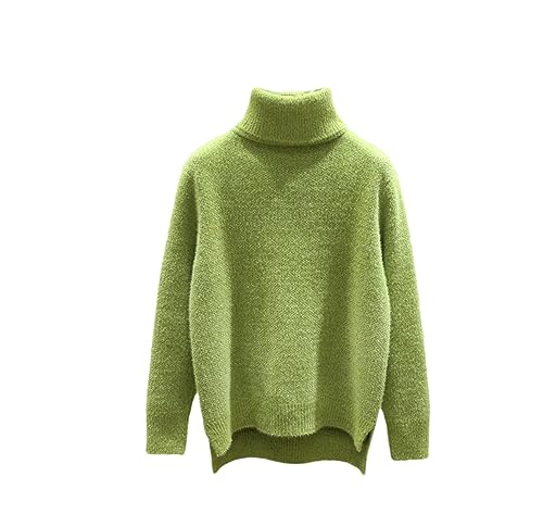 Women's Turtleneck Sweater Thick Knitted Sueter Casual Soft Tops Warm Long Sleeve Pullover