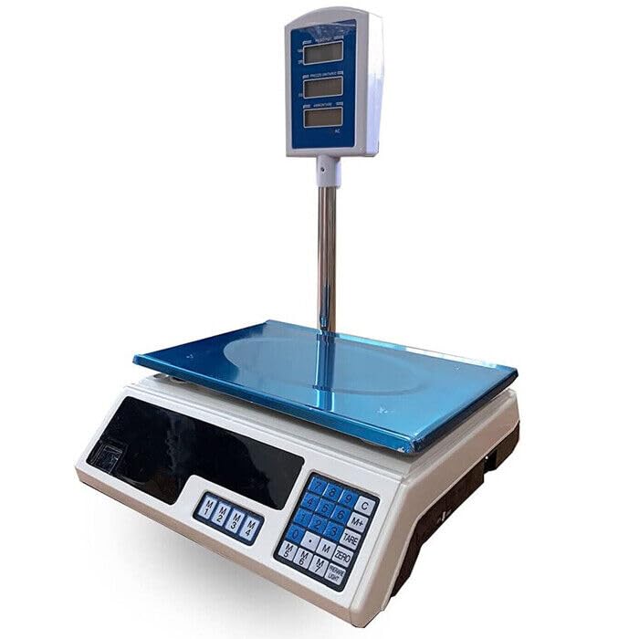 Bilancia Elettronica Digitale da Banco 40 kg 200 gr, Sensibilità 2 gr, Display LCD, Funzione Tara, Piatto Acciaio