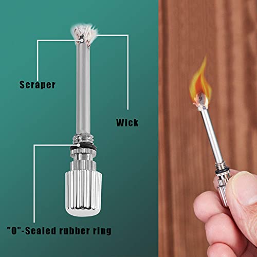 Yusud Permanent Match Accessories, Never Ending Matchstick Parts, Forever Matches Strike Anywhere Replaceable Kit Included Scrapers, Flint Fire Starter Rods, Wicks And Sealed Waterproof Rubber Rings #TOP4
