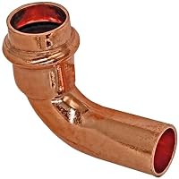 MegaHaustechnik Winkel 90 Grad mit Stutzen Einsteck-Ende 28x28 Pressfitting aus Kupfer für Kupferrohr-Außendurchmesser 28 auf Stutzen 28mm zum Verpressen V-Kontur, Trinkwasser geeignet, 2416.1 – Ansicht 3