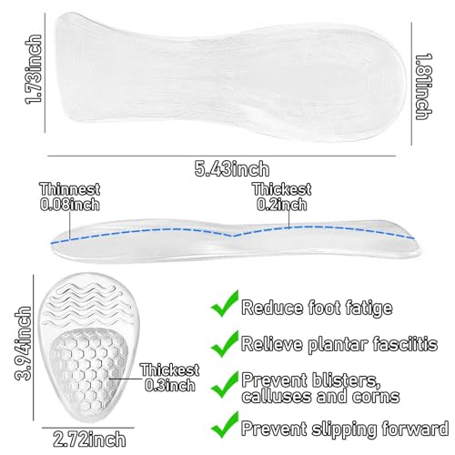 4 pares de plantillas para tacones altos con gel adhesivo 3/4 miniatura 3