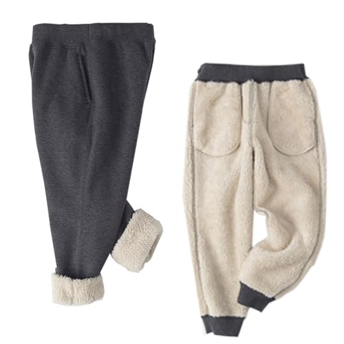 Boys Girls Fleece Sherpa Lined Joggers Kids Winter Warm Thickened Thermal Sweatpants Jogger Athletic Pants 2-15 Years4