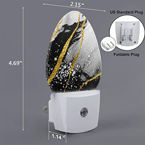 Swono Free-Flowing Ink Night Light With Dusk To Dawn Sensor Art Gold Natural Luxury Night Lights Plug Into Wall Men Women Bedroom Living Room Decorative Led Lamp #TOP2