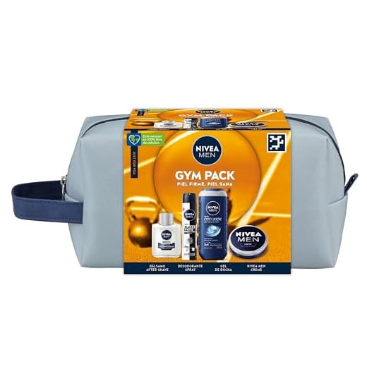 NIVEA MEN Pack Cuidado Completo Neceser, Set de regalo para hombre con crema facial 75 ml + gel de ducha 250 ml + bálsamo after shave100 ml), desodorante spray 200ml