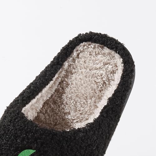 Image of Halloween Pumpkin Slippers for Womens Mens Plush Warm Spooky Lantern Pumpkin Slippers House Shoes