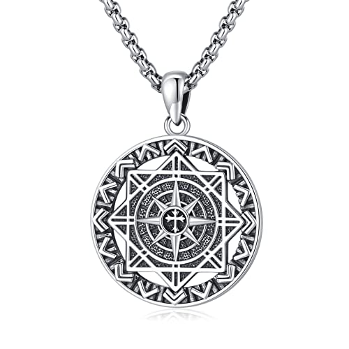Bijoux en croix boussole en argent pour homme et femme, pendentif dijes