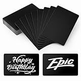 hansmaker 50 Pcs Metal Business Card Blanks Laser Engraving Premium Aluminum Sheet Multipurpose DIY Gift Metal Cards Black 86 X 54 X 0.21 MM